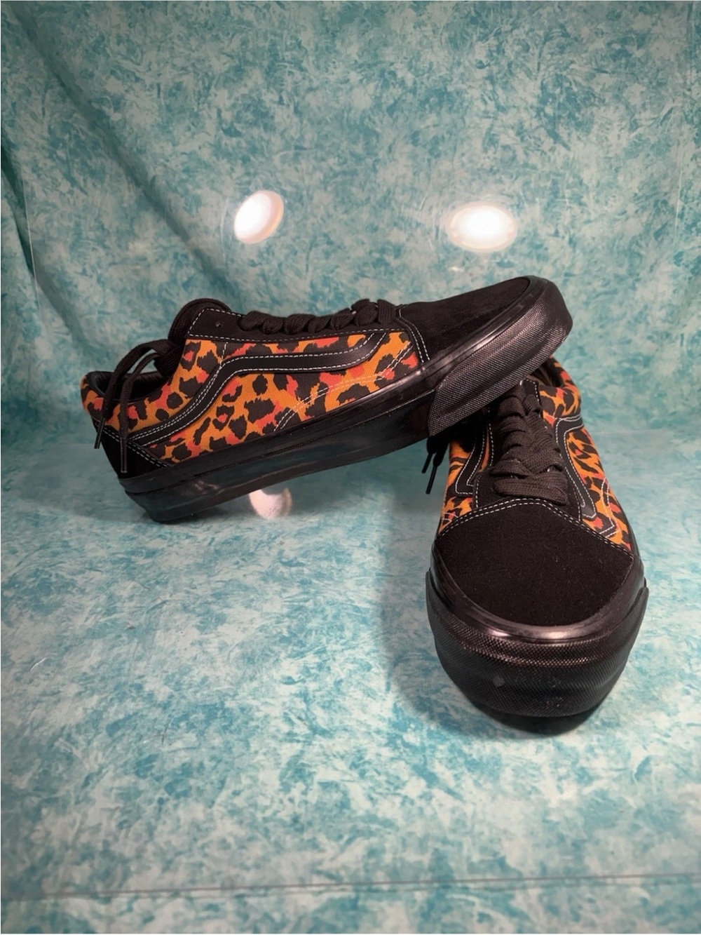 Vans Old Skool LX Black Leopard Men's Retro Low Top Skate Shoes Size 11.5